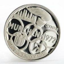 Fujairah 5 riyals Summer Olympics XX Munchen sport proof silver coin 1970