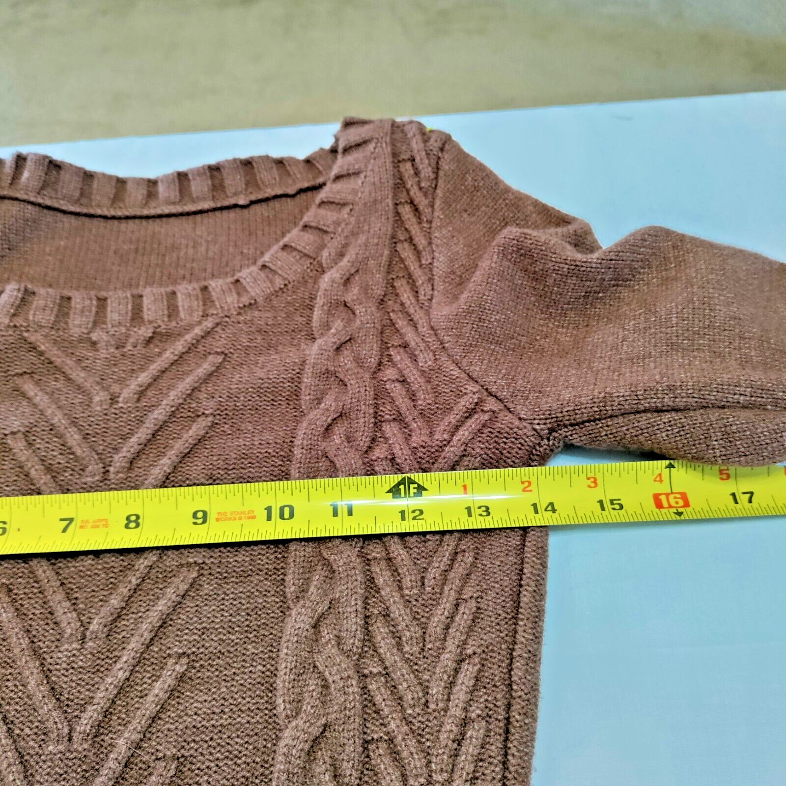 Ribbed Knit Cord Chocolate Brown Long Sleeve Western Party Sexy Sweater Dress 8 image 5