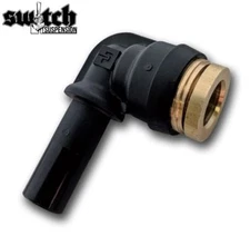 ACCUAIR Push In 90 Degree DOT Tube Connector Fitting 3/8" Stem to 3/8" PTC