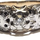 14k yellow gold .50ct SI2 J european diamond mason masonic mens ring 11.1g gents — photo 2
