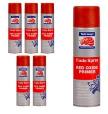 Tetrosyl Red Oxide Trade Aerosol Adjustable Nozzle Spray Primer 500ml x6