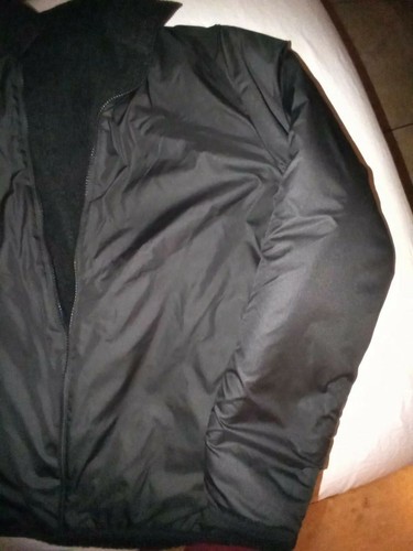 Theory Classon Men's Black Glacial Sherpa Fleece Full Zip Bomber Jacket Size L - Picture 9 of 12