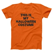 This Is My Halloween Costume Funny Humor Orange Basic Men's T-Shirt