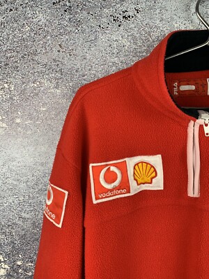FILA FERRARI SHELL VODAFONE VINTAGE RED 1/4 FLEECE SWEATER