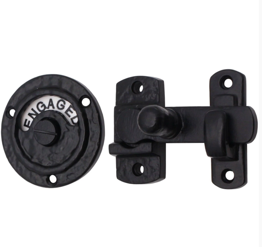 Bathroom Indicator Bolt Cubicle Vacant Engaged Lock Black Antique