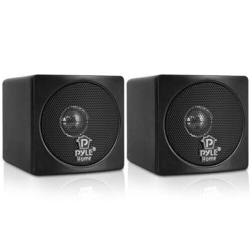 Pyle Home 3in Cube Wired Bookshelf Speakers 8Ohm 100W (Black) - Picture 1 of 6