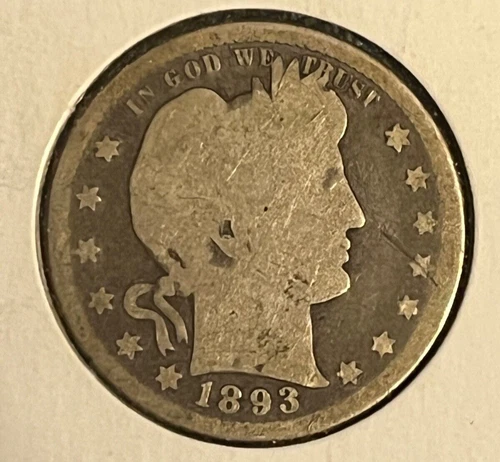 1893-s Barber Quarter ,  good , better date