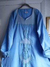 INTRICATE BEADS SZ 3 XL 52" Bust x TALL 55" Length Blue Formal Import Dress