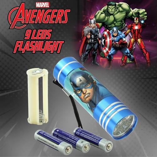 Kids Licensed Disney Cartoons Aluminium 9 LED Torch Light Boys Xmas Gift 8.7cm - Picture 12 of 302