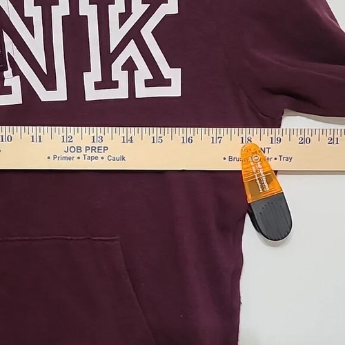 PINK VICTORIA'S SECRET Maroon Quarter Zip Long Sleeve Hoodie - Size Small - Picture 12 of 12