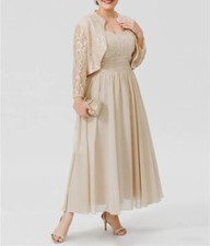 Exquisite Mother Of The Bride Dresses Two-piece Long Sleeve Square Appliques