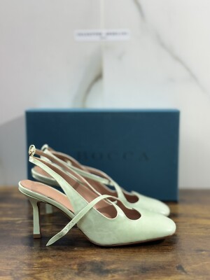 A.Bocca Two For Love Sling Back Damen Leder Mint Absatz Luxus Handgemacht 39