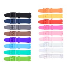 Colorful Jelly Silicone Strap for Swatch Watch 12 16 17 19 20mm Replacement Band