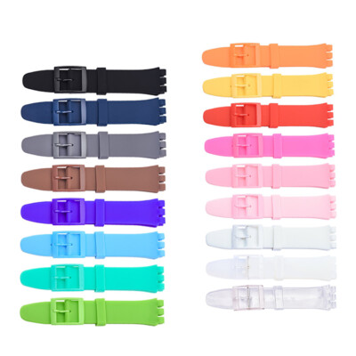 Colorful Jelly Silicone Strap for Swatch Watch 12 16 17 19 20mm Replacement Band