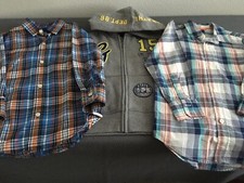 NWT Lots of 3 GAP KIDS Boys Hoodie  LS Plaid Shirt Size XS 4-5 