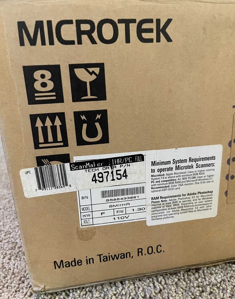 New! Microtek ScanMaker IIHR PC Color Scanner MRS-1200ZS Vintage 1995 SMIIHR - Image 4 of 4