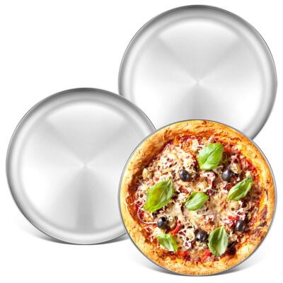 3 Pack 13.5 Inch Stainless Steel Pizza Pan Round Pizza Baking Tray Crisper Pan