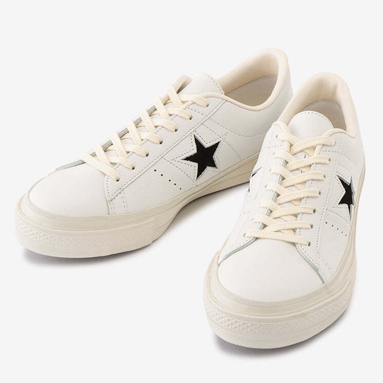 CONVERSE ONE STAR J EB LEATHER Japan 35200450225 White Black CONVERSE ONE STAR J EB LEATHER Japan 35200450225 White Black