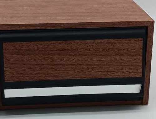 VHS Drawer Cabinet/Storage Tape Holder/Case~Holds 24~Faux Wood Grain Great Shape - Picture 4 of 11