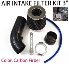 3" Cold Air Intake Filter Induction Kit Pipe Power Flow Hose System Accessories