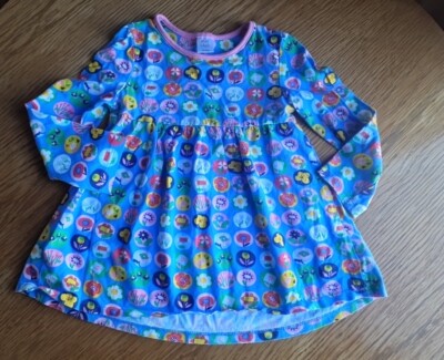 Mädchen 18-24 Monate Blumenmuster Langarm Tunika Kleid Smart Winter Kleidung Next Day