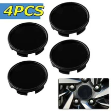 4PCS Universal 63mm 2.5" Car Wheel Hubs Center Caps Covers No Badge Emblem Black