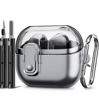 with Safety Lock for Galaxy Buds Pro 3 Case/Galaxy Metallic Silver Gray 