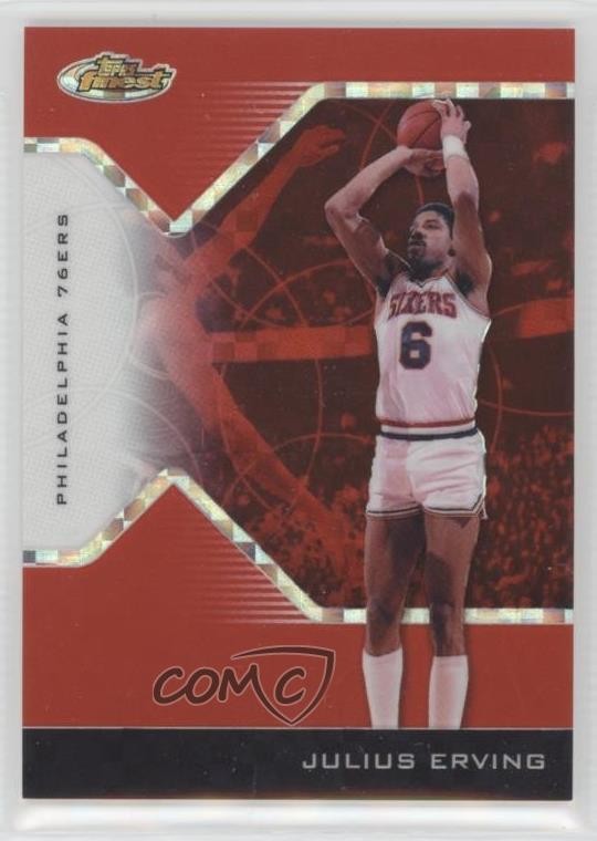 2004-05 Topps Finest Red X-Fractor /99 Julius Erving #149 HOF 0h6w