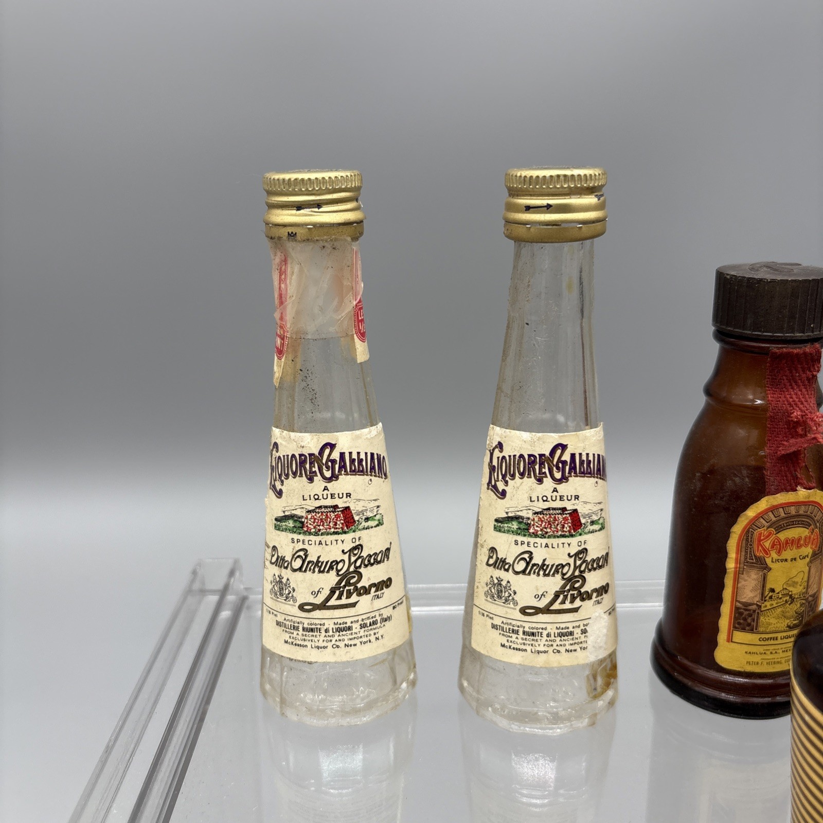 Vintage Miniature Alcohol Bottles Empty Lot of 7