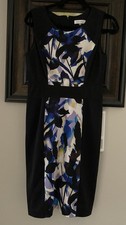 Calvin Klein Women’s Pencil Black Multicolor Dress Sz 6