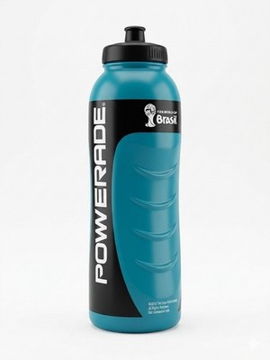 Powerade FIFA World Cup Brasil Blue Plastic Water Bottle Reusable - 2013