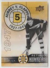 2023-24 BRUINS CENTENNIAL RETIRED NUMBERS ACETATE CLEAR CUT DIT CLAPPER #104