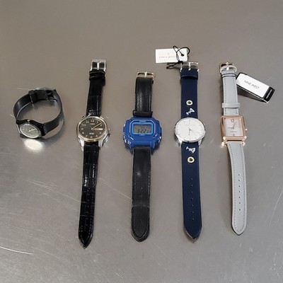 Working Watch Lot of 5: Swatch, Casio, Timex Indiglo, Nine West, Thom Olson