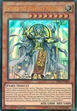 YuGiOh Ehther the Heavenly Monarch SR01-EN000 Ultra Rare Englisch Good 1st