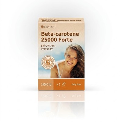 LIVSANE Beta Carotin 25000 Forte - 120 Kapseln - Nahrungsergänzungsmittel