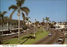 Coronado California ~ Orange Avenue ~ Jeep Willys? ~ van wagon 1980s ~ postcard