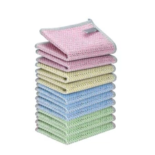 JZDN 10PCS Upgrade Wire Dishwashing Rag, Non-Scratch, Wet and Dry, Double Lay...