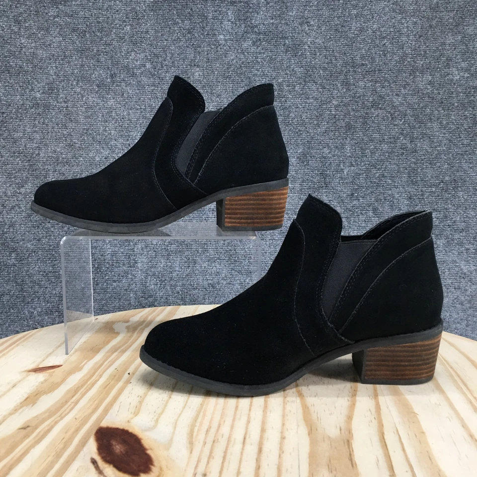 Me Too Botas Mujer 8M Negro Zasper Western Botines Gamuza Pull On Informal Foto 2 de 4