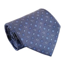 ZADI Andrew's Ties Blue Geometric Pattern Men's Italian Silk Neck Tie
