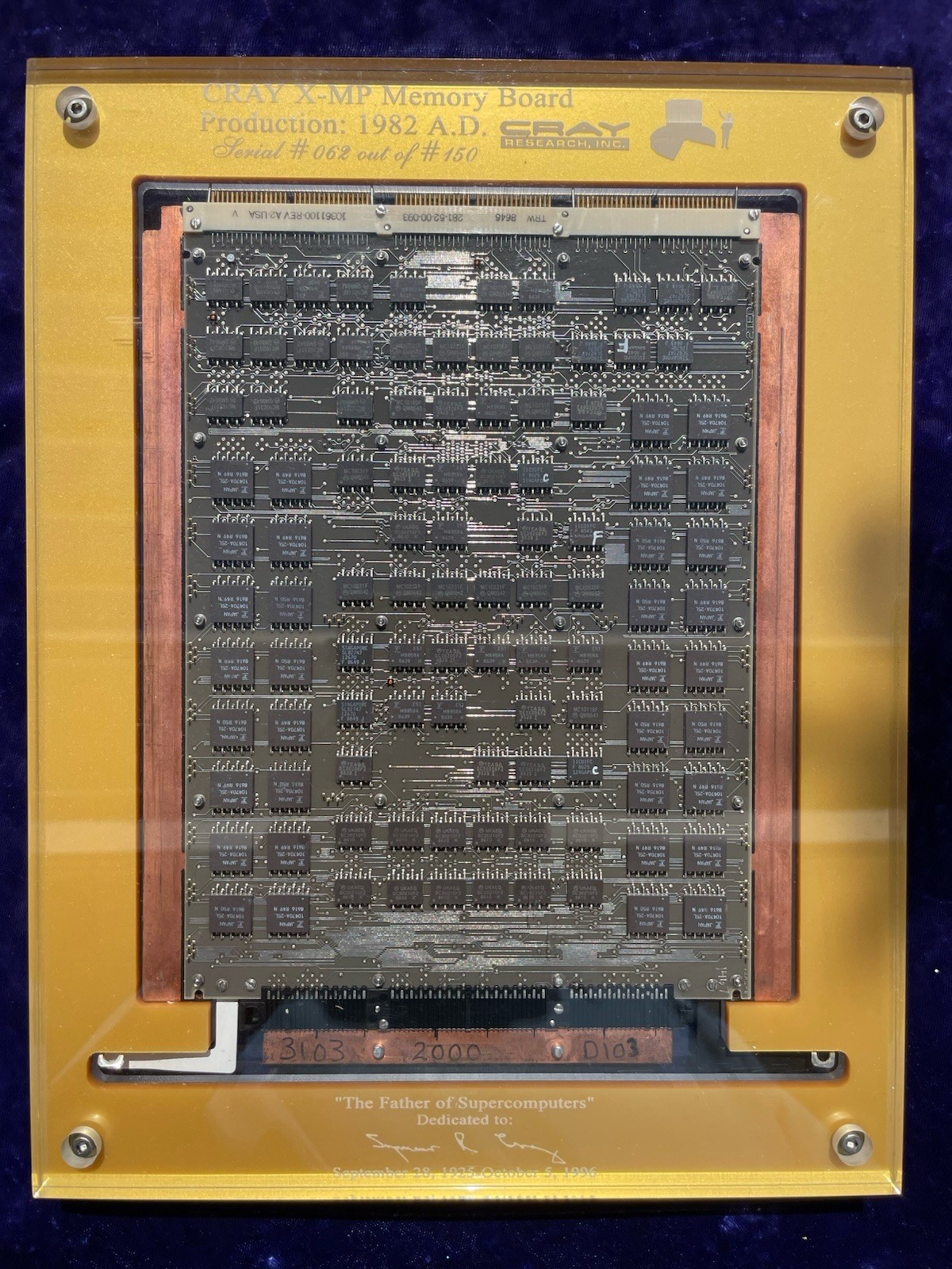 Cray X-MP E.L.C. SuperComputer Memory Module. Circa 1984. Double Sided Board.