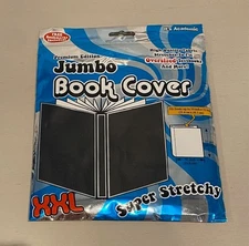 Jumbo 15x10 Hardcover Textbook Stretchable Fabric Book Covers BLACK XXL STRETCHY