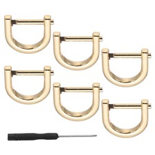 6 Pcs 9/16" D-Rings Screw in Shackle Horseshoe U Shape D Ring Light Gold