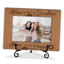 Inspirational Picture Frame, Wooden Photo Frame with Stand You are My Sunshine