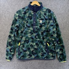 Passenger Men’s Sherpa Fleece Pullover Snap T-Neck Camo Pattern Size M Gorpcore