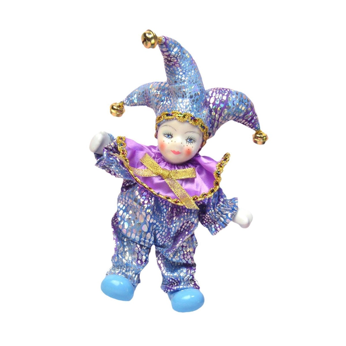 Porcelain Clown Doll 7 inch Hand Painted Vintage Figurine