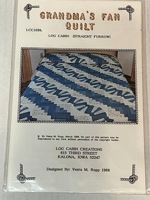 Grandma's Fan Quilt Log Cabin Barn Raising/Straight Furrow Quilt Pattern