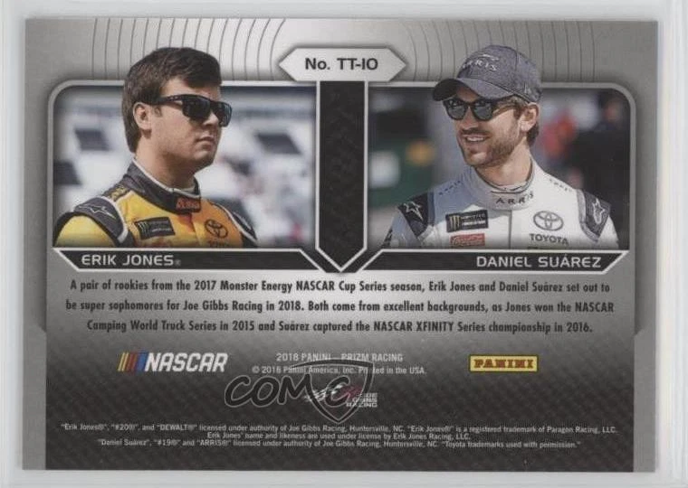 2018 Panini Prizm Team Tandems Erik Jones Daniel Suarez #TT-10 - Image 2 of 2