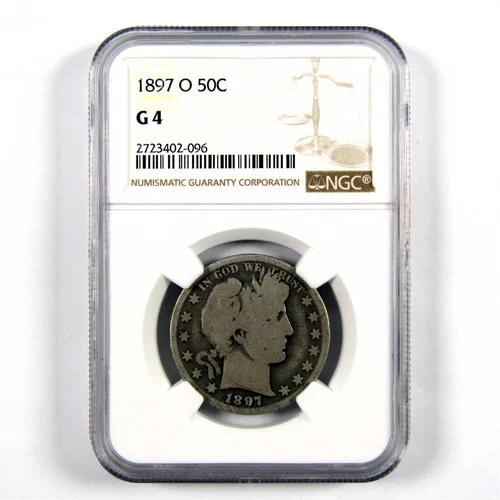 1897 O Barber Half Dollar G 4 NGC 90% Silver 50c Coin SKU:I11136
