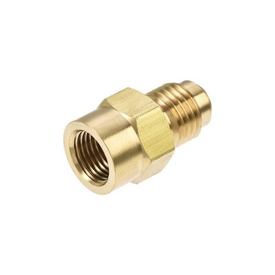 Messing Rohrverschraubung SAE 45 Grad 1/4'' Außengewinde auf 1/8 NPT Innengewinde