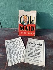 Vintage Set of Old Maid Playing Cards by Whitman Publishing Company 1930-50s.